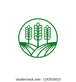 agryculture wheat logo template vector illustartion