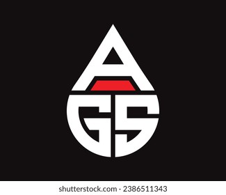 AGS letter water drop shape logo design. AGS drop logo simple design