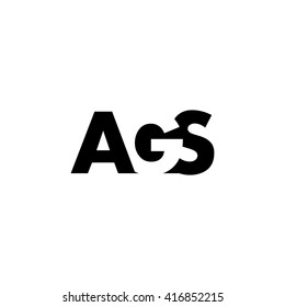AGS Logo. Vector Graphic Branding Letter Element. White Background