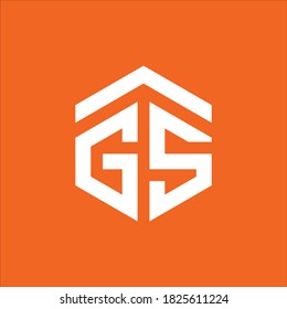 AGS Unique modern flat abstract logo design with blue and gray color.