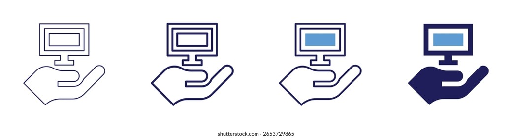 Agtech technology icon in 4 different styles. Thin Line, Line, Bold Line, Duotone. Duotone style. Editable stroke.
