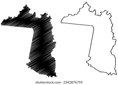 Agua Doce do Norte municipality (Espírito Santo state, Municipalities of Brazil, Federative Republic of Brazil) map vector illustration, scribble sketch Água Doce do Norte map