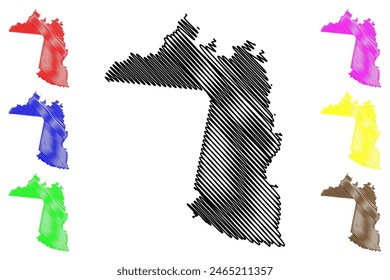 Agua Doce do Norte municipality (Espírito Santo state, Municipalities of Brazil, Federative Republic of Brazil) map vector illustration, scribble sketch Água Doce do Norte map