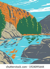 Agua Fria National Monument Centered on Agua Fria River Canyon in Arizona WPA Poster Art