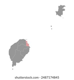 Agua Grande District map, administrative division of Sao Tome and Principe. Vector illustration.