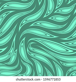 Agua Menthe color seamless vector pattern from cut smooth stripes or brush strokes. Flowing abstract texture for prints, textile