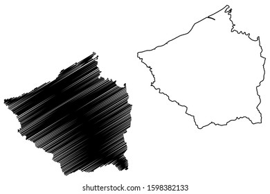 Aguada Municipal (Commonwealth of Puerto Rico, Porto Rico, PR, Unincorporated territories of the United States) map vector illustration, scribble sketch Aguada map