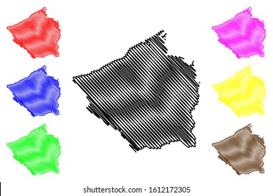 Aguada Municipal (Commonwealth of Puerto Rico, Porto Rico, PR, Unincorporated territories of the United States) map vector illustration, scribble sketch Aguada map