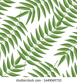 Aguaje branch on white background. Hand drawn texture. Stock vector illustration.