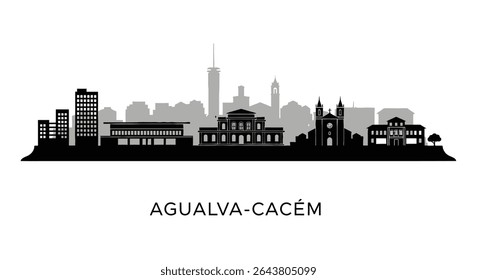 Cidade AgualvaCacm Silhueta Skyline Cidade Minimalista.