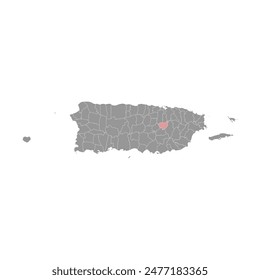 Aguas Buenas map, administrative division of Puerto Rico. Vector illustration.