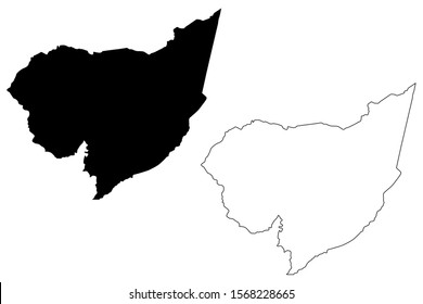 Aguas Buenas Municipal (Commonwealth of Puerto Rico, Porto Rico, PR, Unincorporated territories of the United States) map vector illustration, scribble sketch La Ciudad de las Aguas Claras map