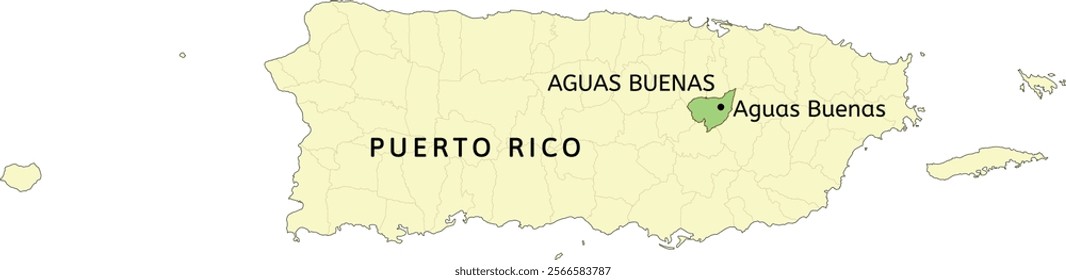 Aguas Buenas municipality and town of Aguas Buenas location on Puerto Rico map