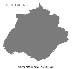 Aguascalientes Mexico Map grey