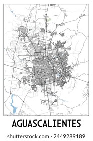 Aguascalientes México mapa poster art