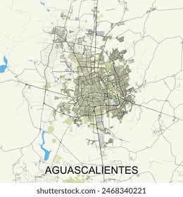 Aguascalientes, México mapa poster art