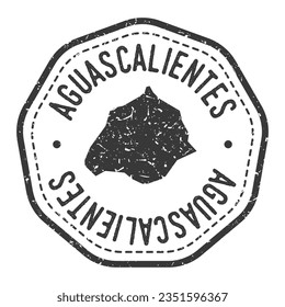 Aguascalientes, Mexico Map Stamp Retro Postmark. Silhouette Postal Passport. Seal Round Vector Icon. Badge Vintage Postage Design.