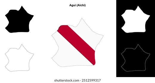 Conjunto de mapa de contorno de Agui (Aichi)