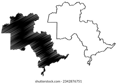 Aguia Branca municipality (Espírito Santo state, Municipalities of Brazil, Federative Republic of Brazil) map vector illustration, scribble sketch Águia Branca map