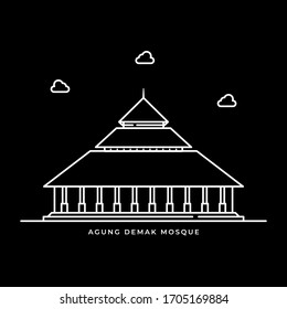 Agung Demak Mosque Icon Muslims Religion in Java Island Indonesia