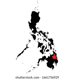 Agusan Del Sur Province highlighted on Philippines map Vector EPS 10