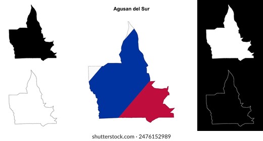 Agusan del Sur province outline map set