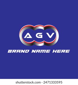 AGV letter logo vector unique attractive creative modern initial design white color on blue color background AHV letter logo icon design
