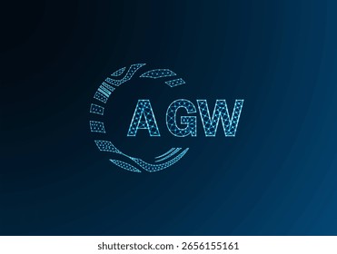 Diseño de Vector de logotipo de letra de polietileno baja AGW. Diseño de logotipo de poliéster inferior AGW. Diseño único del logotipo de baja poli de AGW.
