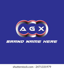 AGX Vector de logotipo de la letra único atractivo diseño inicial moderno creativo color blanco sobre fondo de color azul AHX diseño de logotipo de la letra

