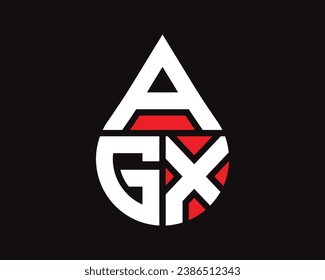 AGX letter water drop shape logo design. AGX drop logo simple design