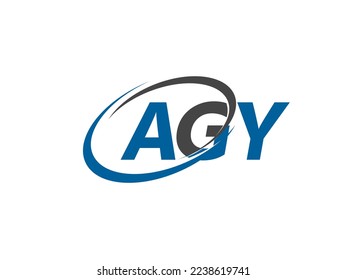 Letra AGY diseño creativo elegante del logo de swoosh