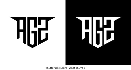 AGZ letter logo design with white background in illustrator, vector logo modern alphabet font overlap style, calligraphy designs for logo, Poster, Invitation, etc.