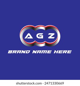 AGZ letter logo vector unique attractive creative modern initial design white color on blue color background AHZ letter logo icon design
