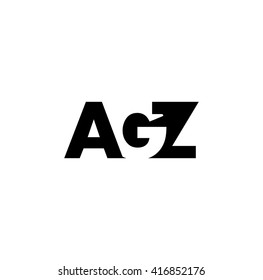 AGZ Logo. Vector Graphic Branding Letter Element. White Background