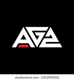 AGZ triangle letter logo design with triangle shape. AGZ triangle logo design monogram. AGZ triangle vector logo template with red color. AGZ triangular logo Simple, Elegant, and Luxurious design.