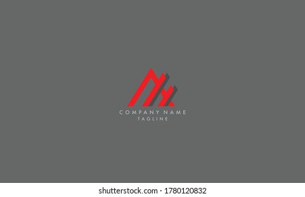 AH, A, M estilo de letra abstracta icono de icono de plantilla vectorial