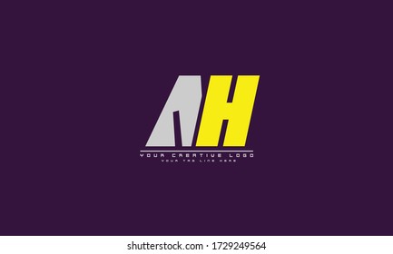 AH AH abstract vector logo monogram template