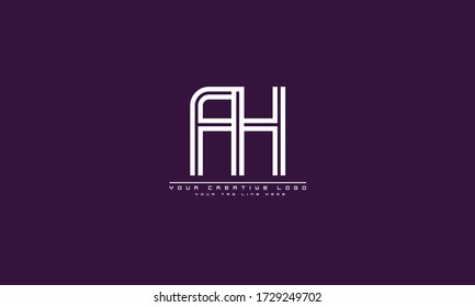AH AH abstract vector logo monogram template