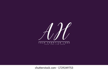 AH AH abstract vector logo monogram template