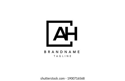 Ah Alphabet Letters Initial Square Icon Stock Vector (Royalty Free ...