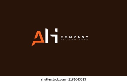 Letras alfabetas AH Logo del monograma inicial