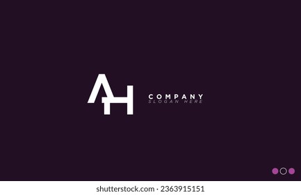 Letras alfabéticas AH Iniciales Monograma HA, A y H