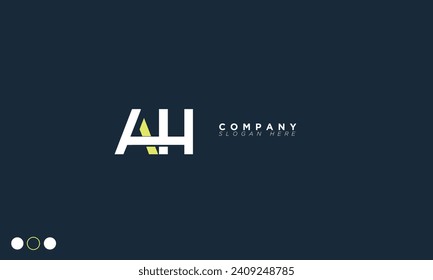 AH Alphabet letters Initials Monogram logo HA, A and H