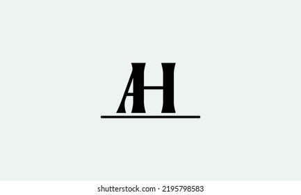 AH alphabet minimal vector icon design template