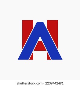 AH brand name initial letters icon. AH lettering.