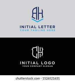 AH and CH initial set of modern graphic design. Inspiring logo design for all companies. -Vectors