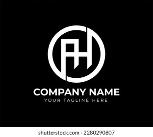AH circle feminine concept initial logo is best for beauty and fashion. Abstract Letter AH logo Design. Letter Logo. Initial Script AH Logo Design. Initial Linked Letter AH 