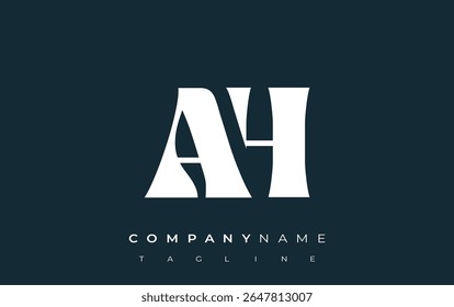 AH Creative Abstract Typography Logo Design. Elegant logo combining bold typography and creative shapes, ideal for branding and identity solutions.