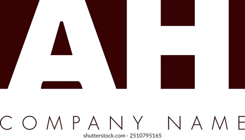 AH creative modern abstract letter logo vector design. It will be suitable for your company and brand identity.