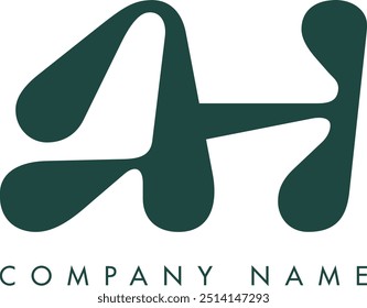 AH kreatives modernes abstraktes Buchstaben-Logo, Vektordesign. Nutzbar für Ihr Unternehmen oder Unternehmen und Markenidentität.